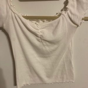 Hollister Off the Shoulder Ruffle Shirt